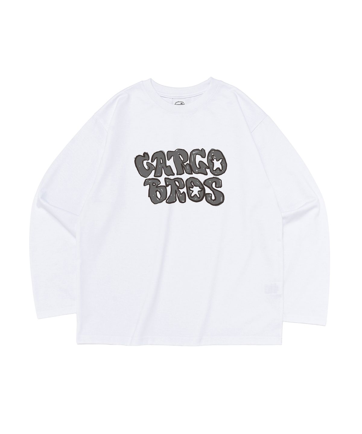 카고브로스 포 우먼(CARGOBROS FOR WOMAN) 빈티지 버블 레터링 롱슬리브 티셔츠 (화이트)