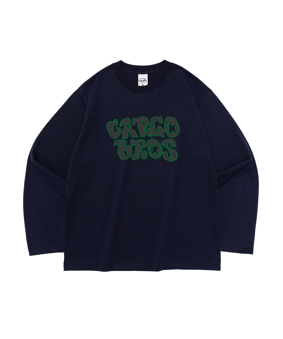 카고브로스 포 우먼(CARGOBROS FOR WOMAN) 빈티지 버블 레터링 롱슬리브 티셔츠 (네이비)