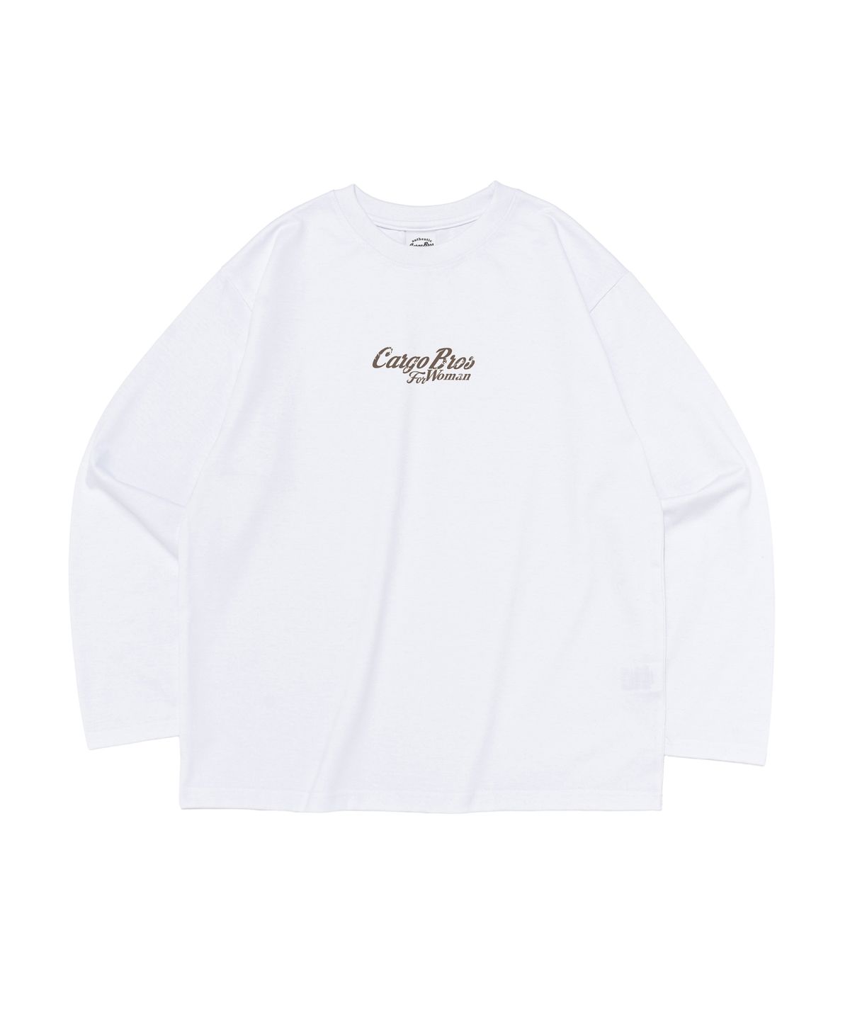 카고브로스 포 우먼(CARGOBROS FOR WOMAN) 빈티지 크랙 로고 롱슬리브 티셔츠 (화이트)