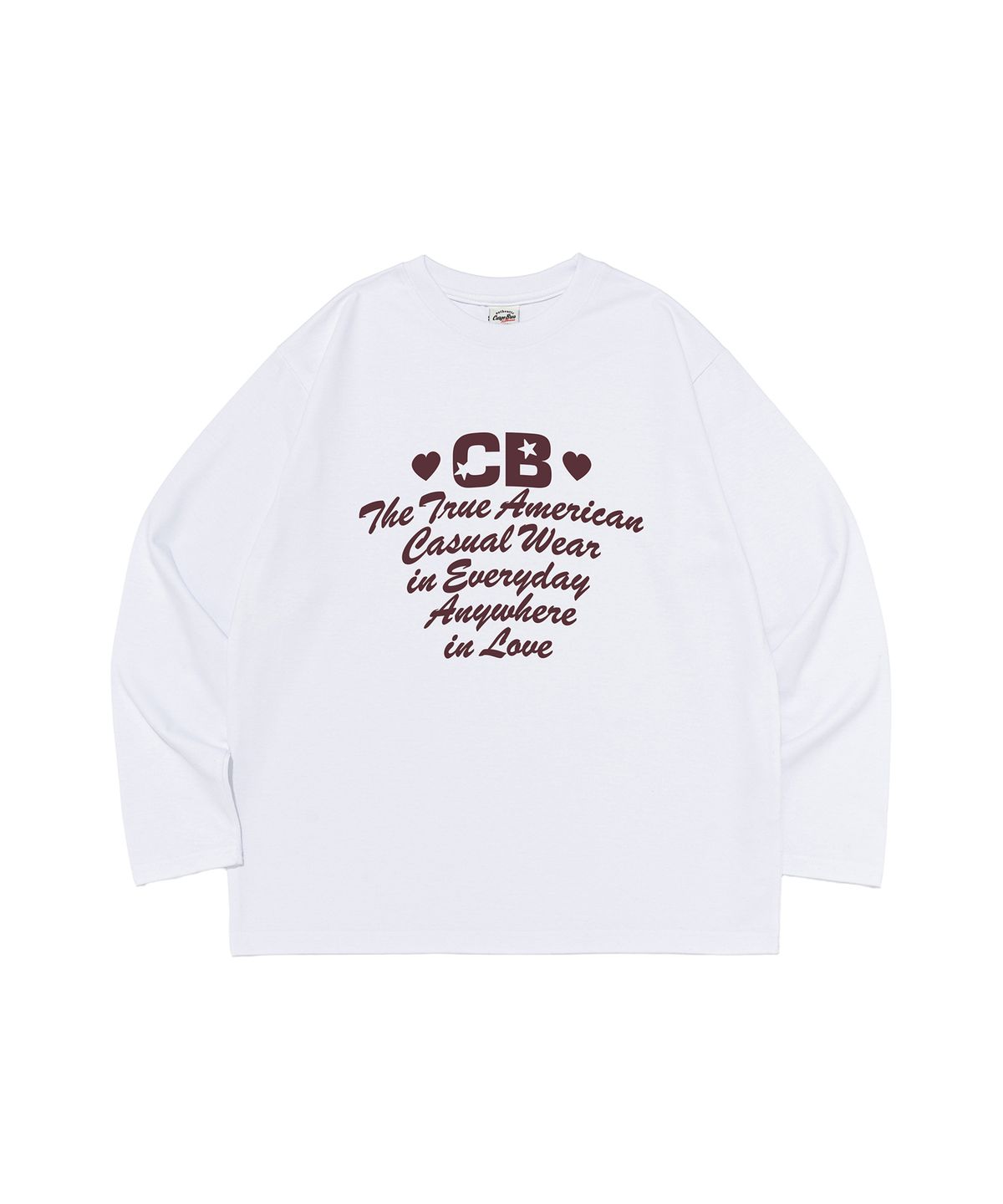카고브로스 포 우먼(CARGOBROS FOR WOMAN) 아메리칸 러브 레터링 롱슬리브 티셔츠 (화이트)
