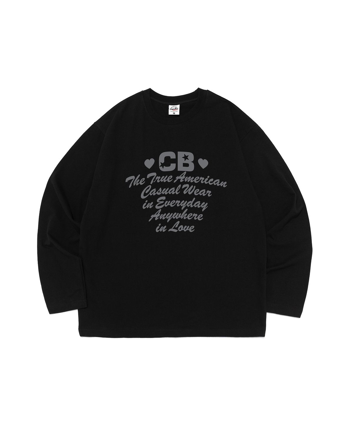 카고브로스 포 우먼(CARGOBROS FOR WOMAN) 아메리칸 러브 레터링 롱슬리브 티셔츠 (블랙)