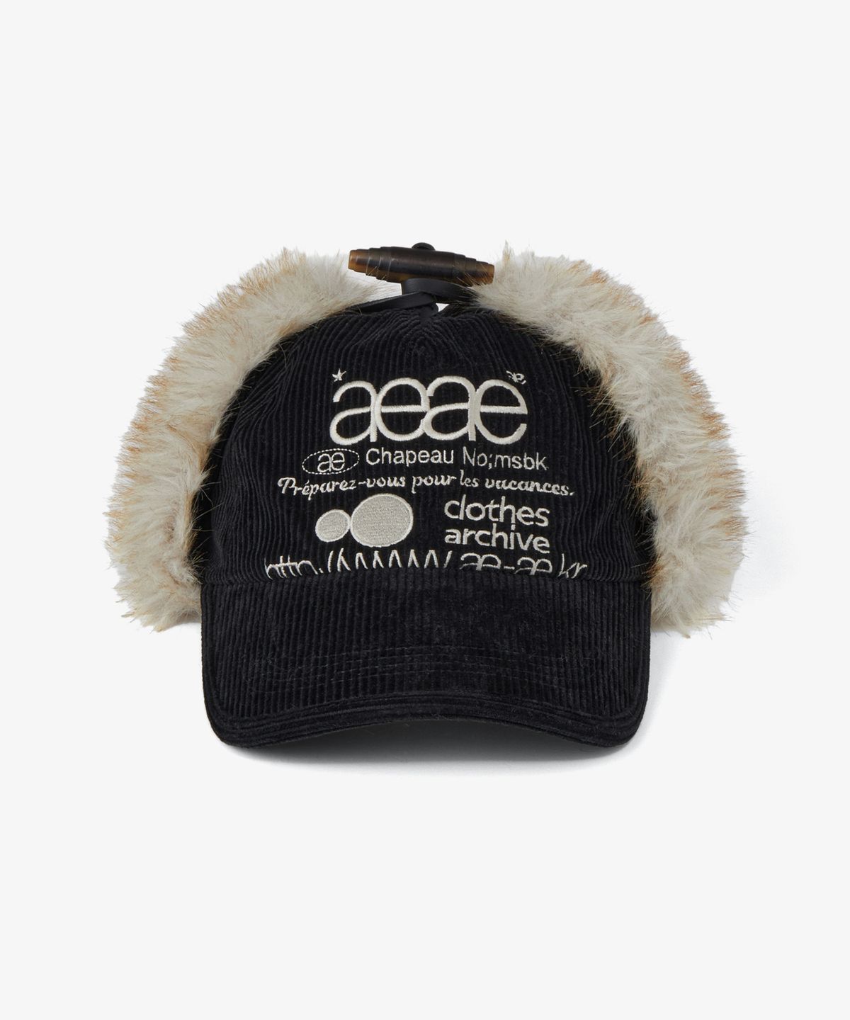 에이이에이이(AEAE) WEB LOGO TROOPER CAP [BLACK]
