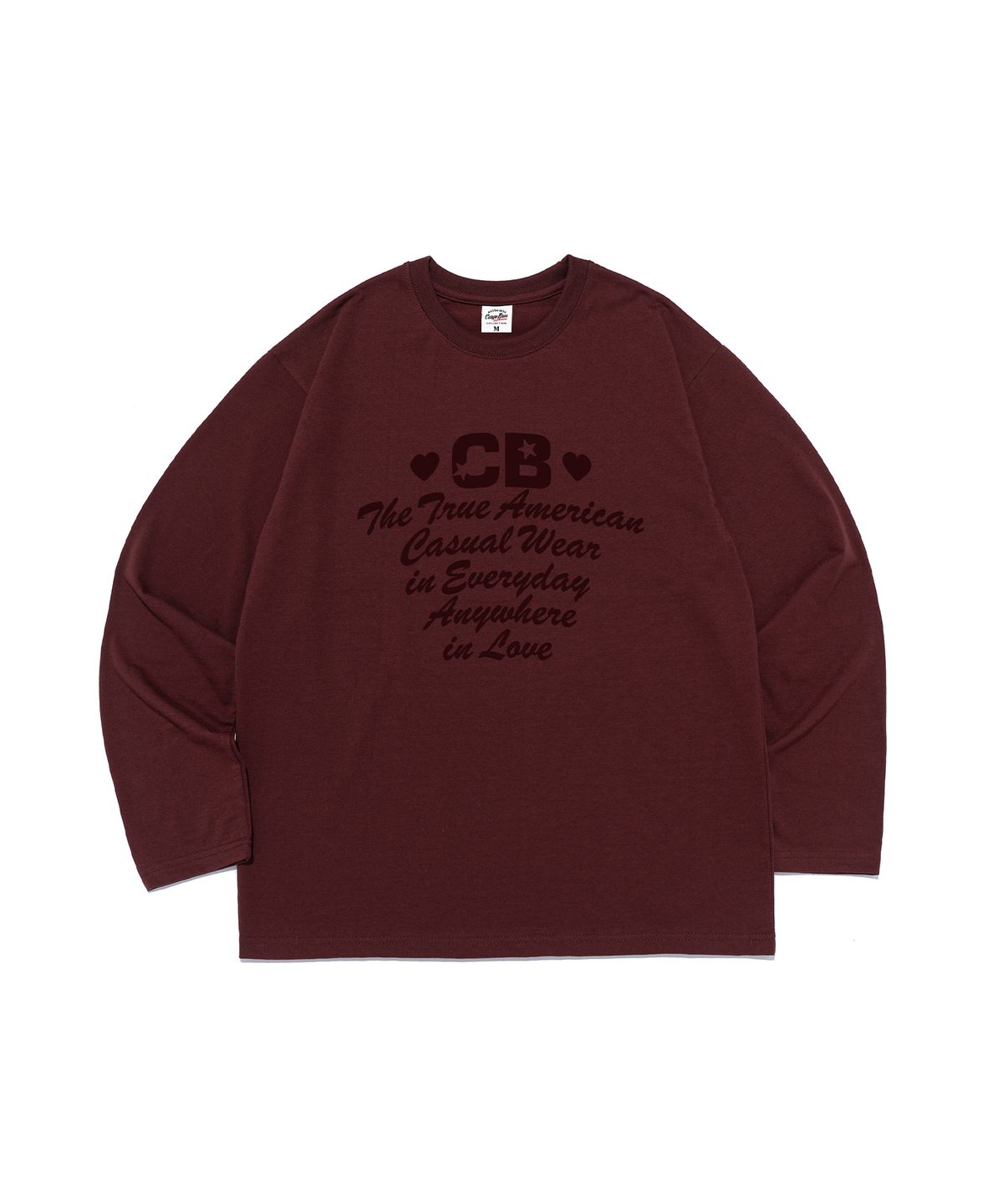 카고브로스 포 우먼(CARGOBROS FOR WOMAN) 아메리칸 러브 레터링 롱슬리브 티셔츠 (와인)