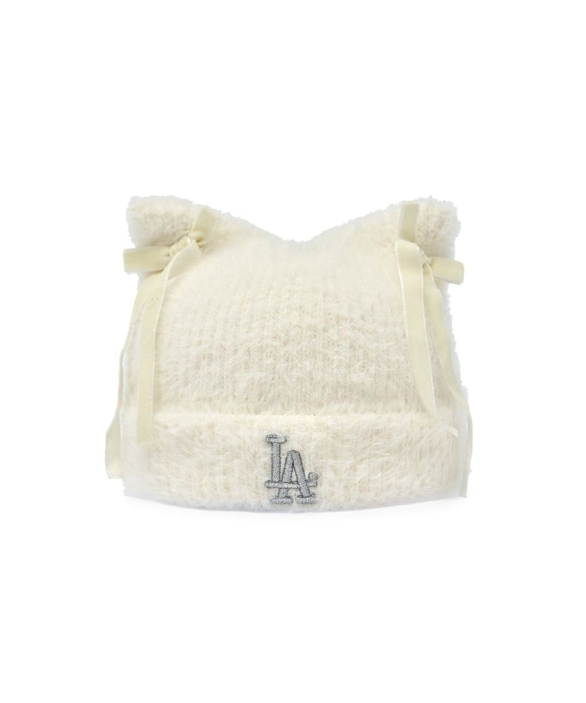 엠엘비 키즈(MLB KIDS) 미야옹 리본 비니 LA (Cream)