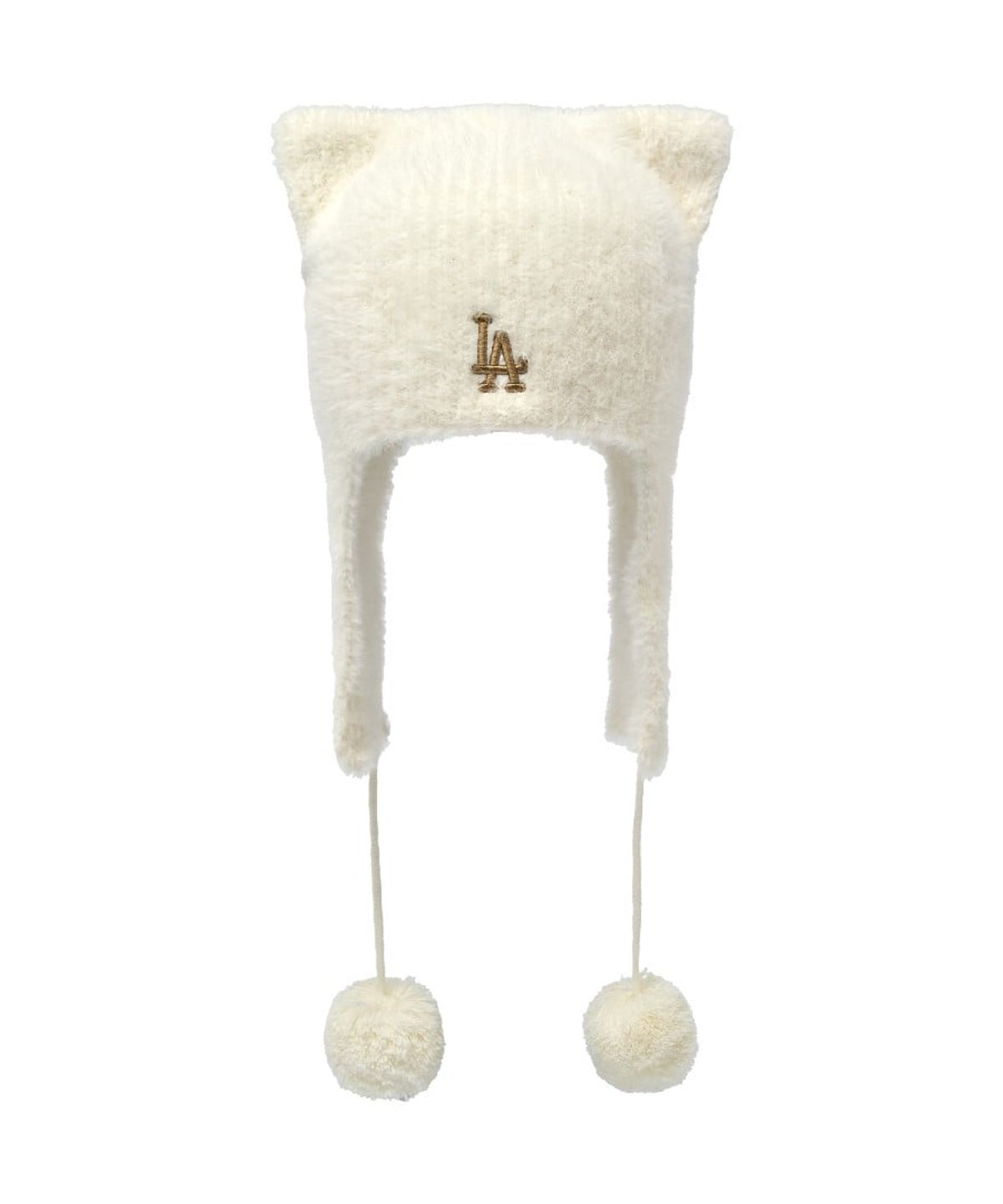 엠엘비 키즈(MLB KIDS) 미야옹 퍼 이어플랩 비니 LA (Cream)