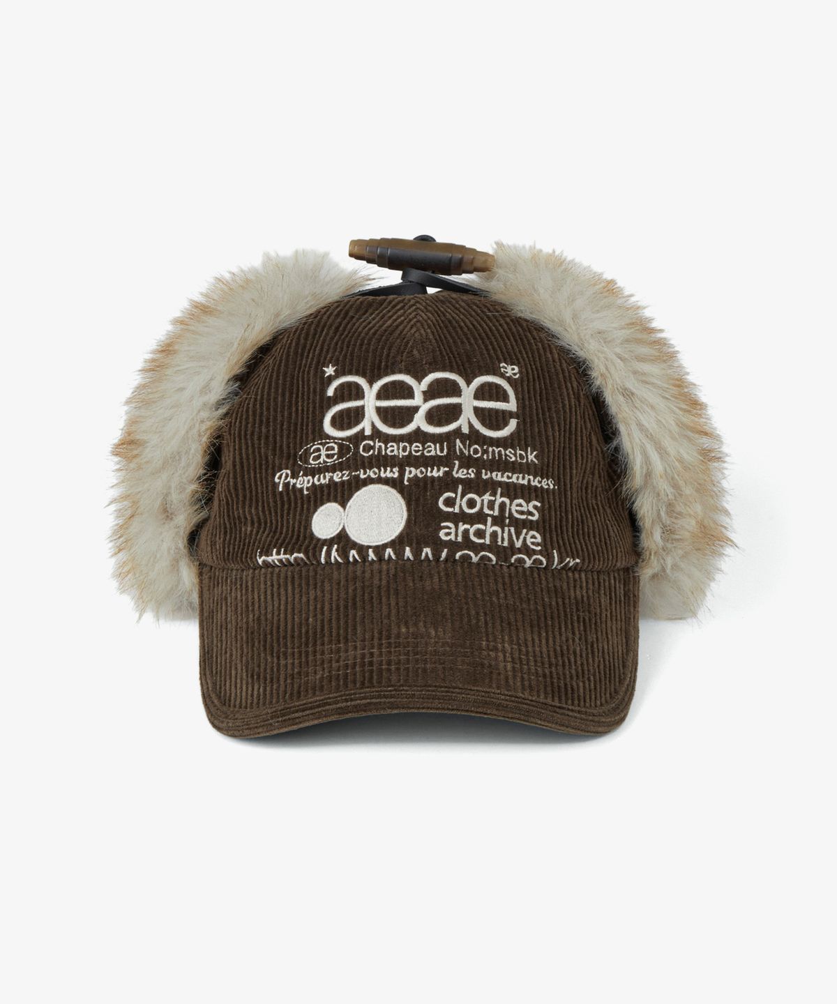에이이에이이(AEAE) WEB LOGO TROOPER CAP [BROWN]