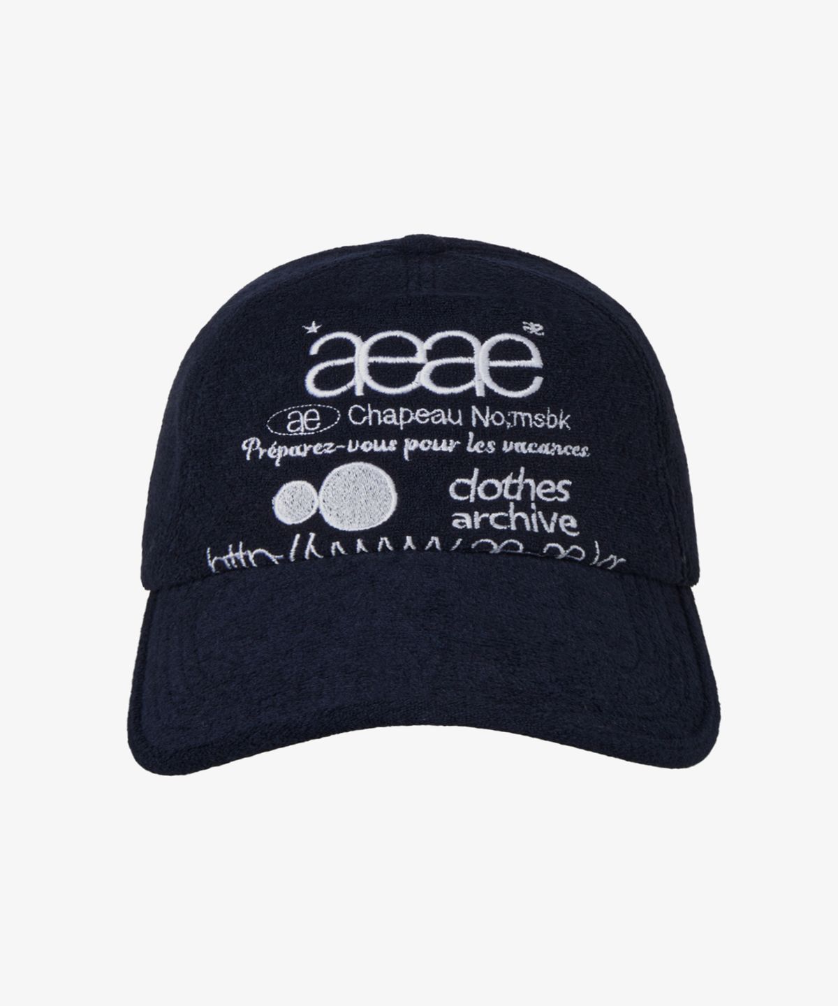 에이이에이이(AEAE) WEB LOGO FLEECE CAP [NAVY]