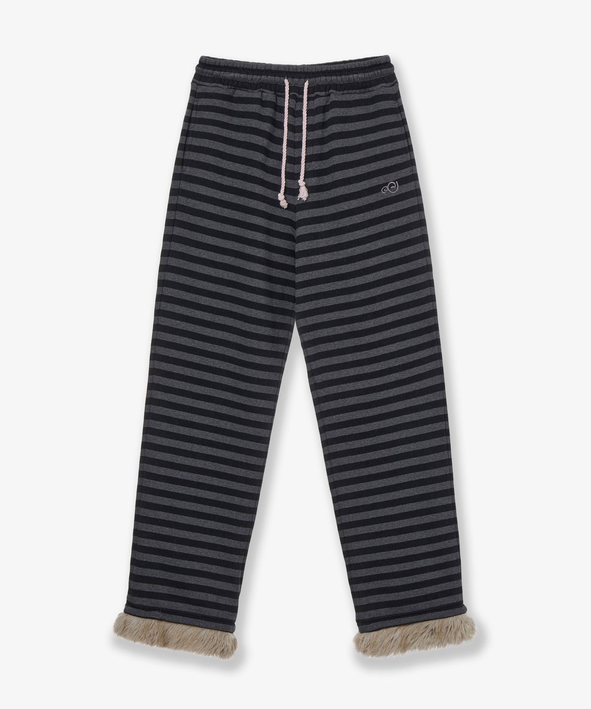 에이이에이이(AEAE) STRIPE FUR SWEATPANTS [CHARCOAL]