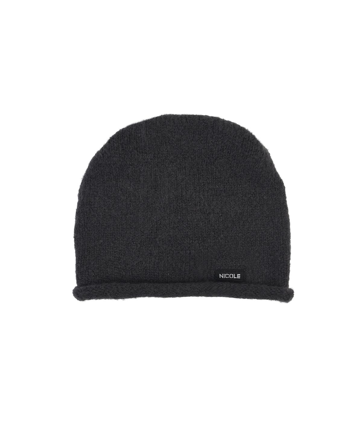 닉앤니콜(NICK&NICOLE) NICOLE LABEL ROLL UP BEANIE_CHARCOAL
