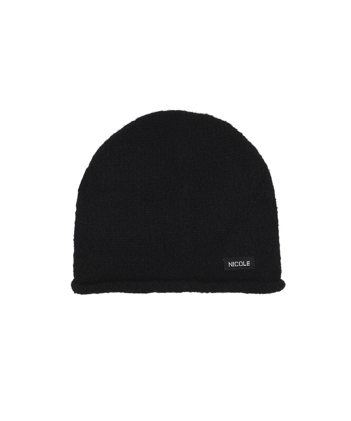 닉앤니콜(NICK&NICOLE) NICOLE LABEL ROLL UP BEANIE_BLACK