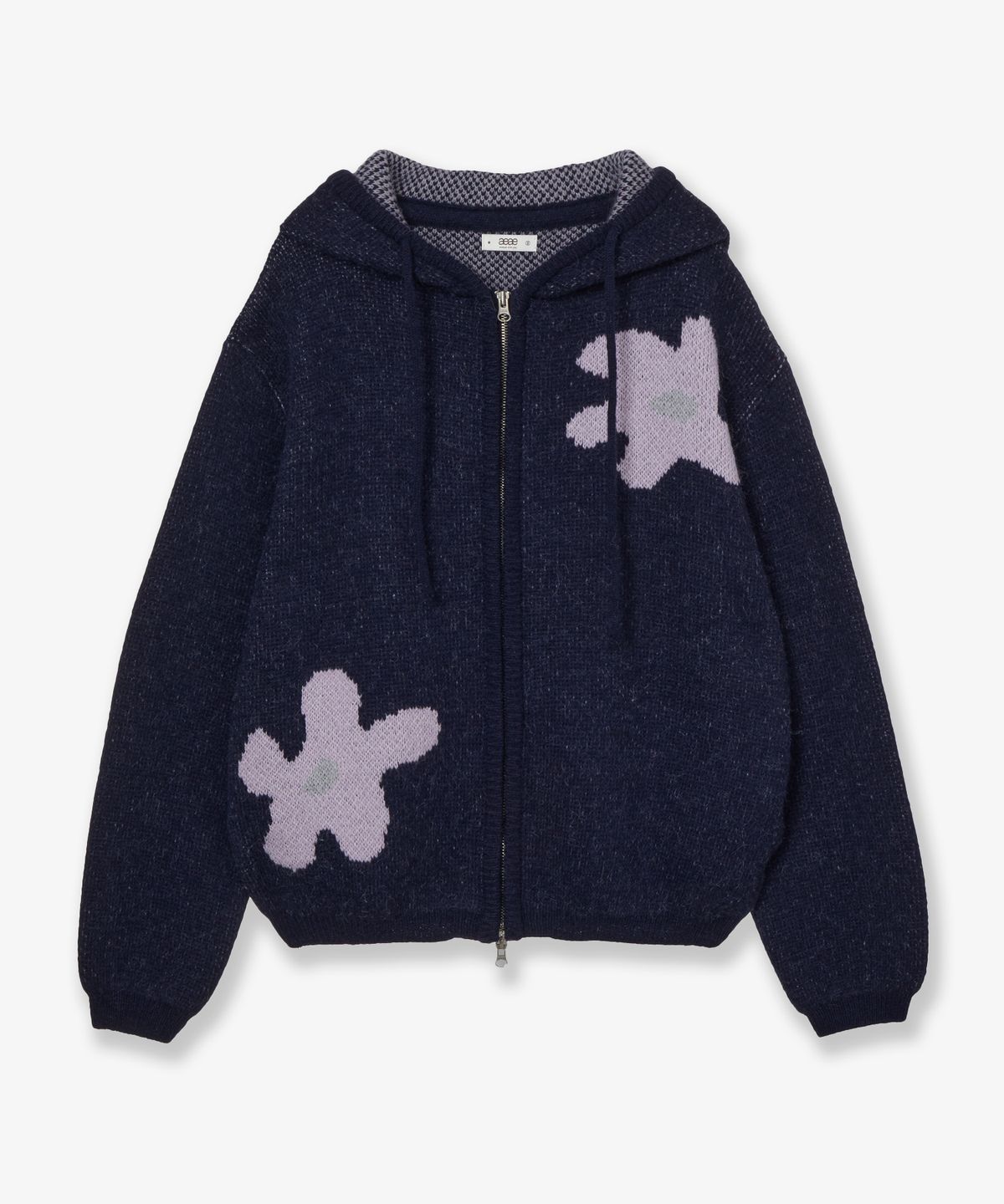 에이이에이이(AEAE) DAISY KNIT HOODIE [NAVY]