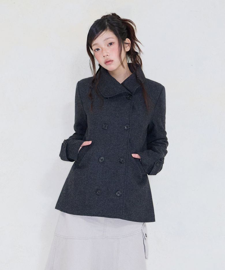 TULIP DOUBLE HALF WOOL COAT GREY