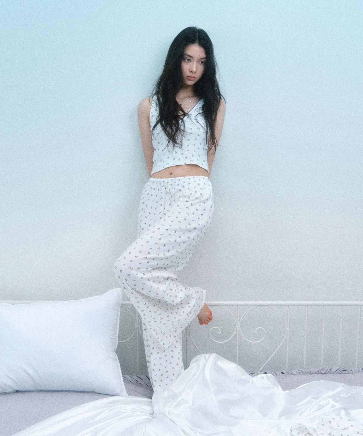 레떼드폴린(LETEDE PAULINE) 046B 블루에트 롱 팬츠 파자마