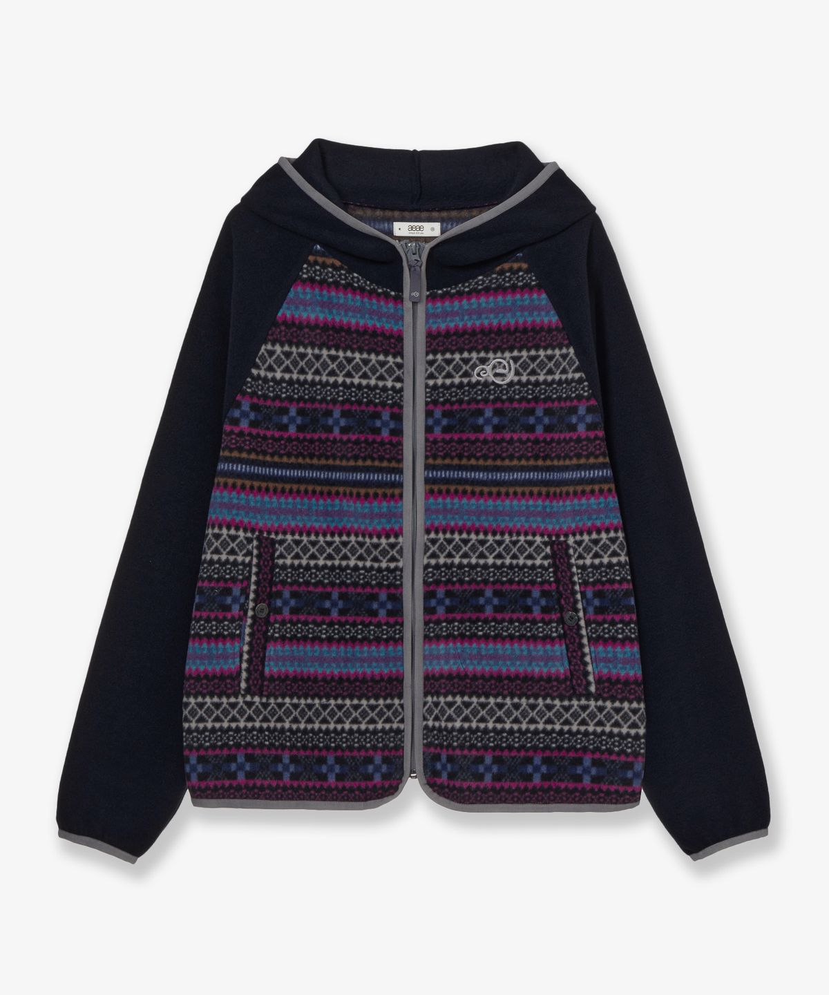 에이이에이이(AEAE) SOFT FLEECE ZIP UP HOODIE [NAVY]