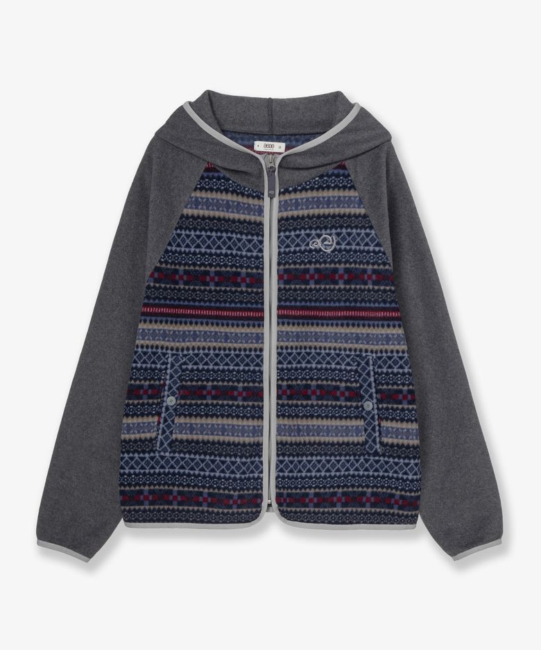 SOFT FLEECE ZIP UP HOODIE [GREY]