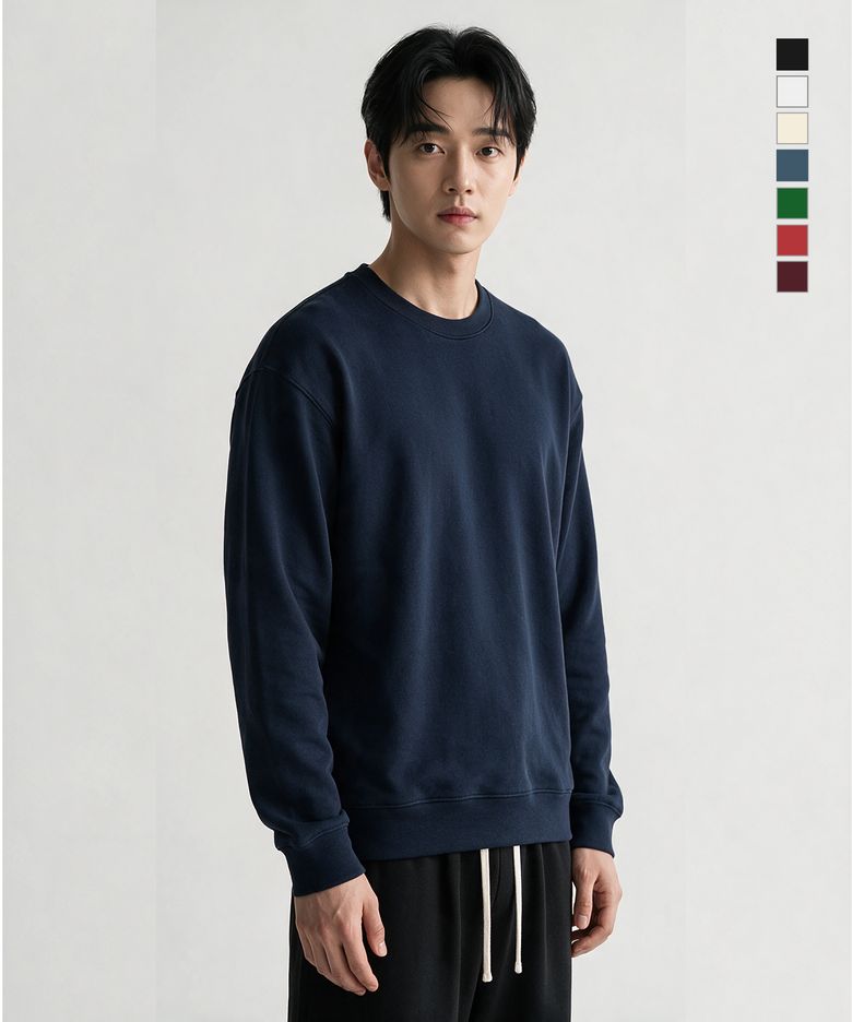 300G 오버핏 크루넥 맨투맨 7컬러 FW6002