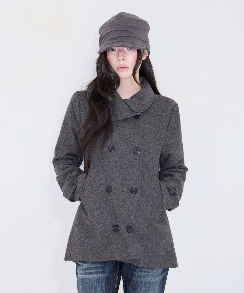 TULIP DOUBLE HALF WOOL COAT BROWN