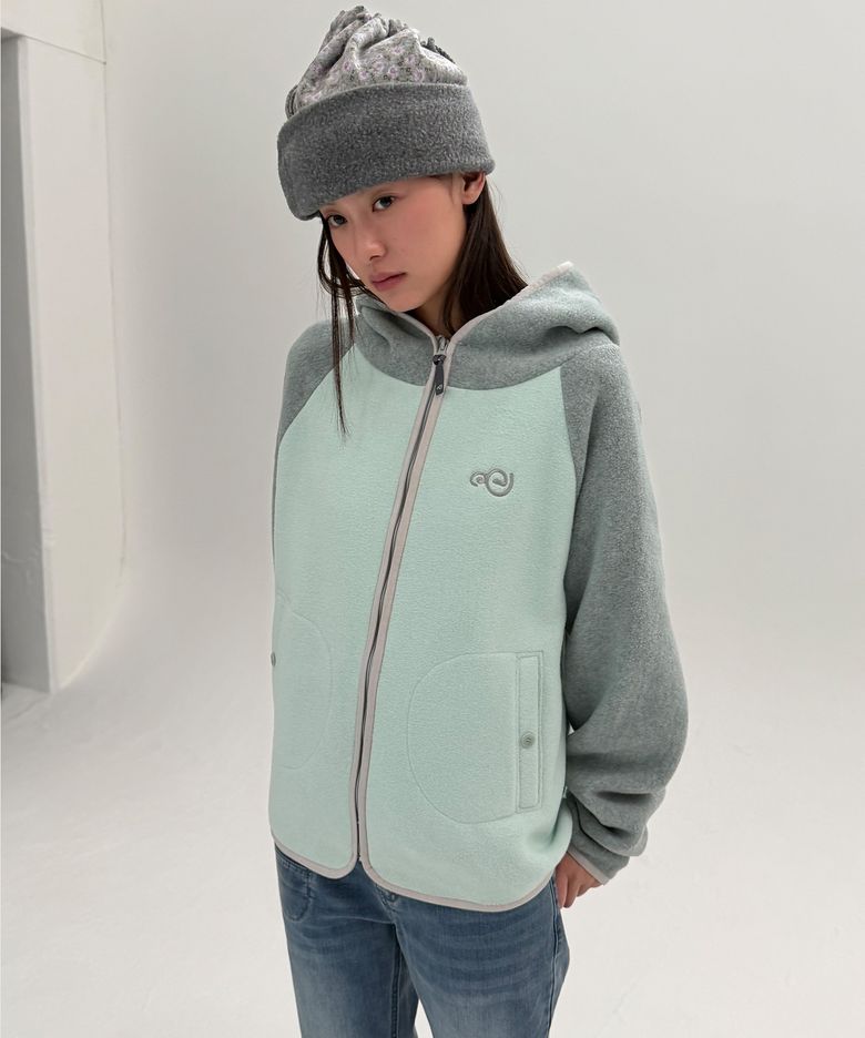 SOFT FLEECE ZIP UP HOODIE [MINT]