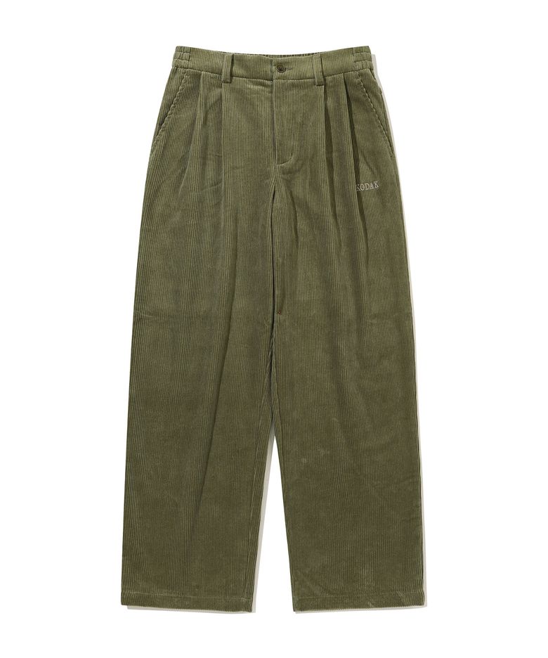 코듀로이 핀턱 밴딩 팬츠 KHAKI