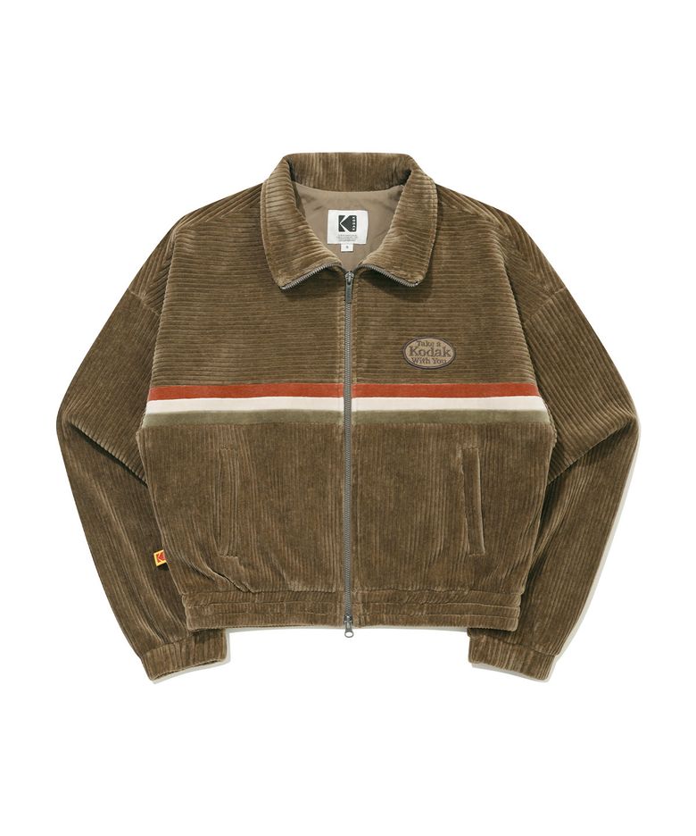 벨벳 코듀로이 스탠넥 집업 우먼 BROWN