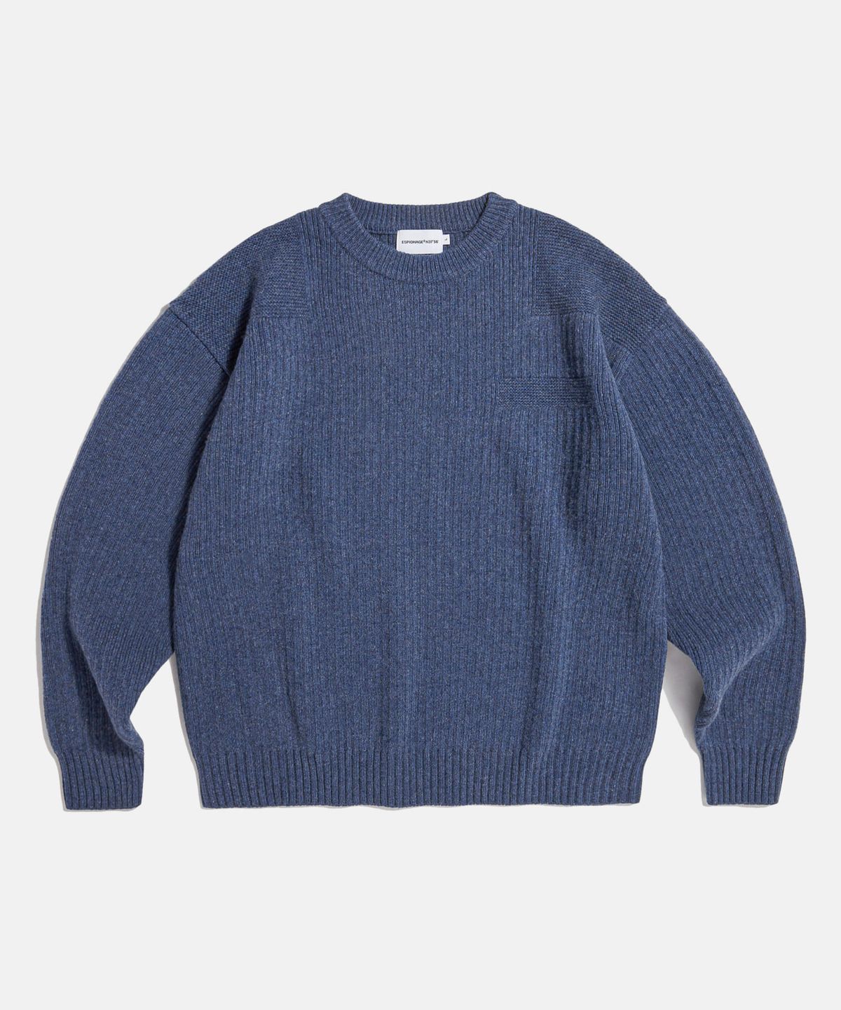 에스피오나지(ESPIONAGE) Commando Knit Sweater Denim Blue