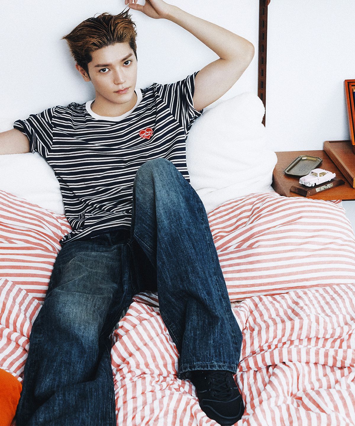 이피티(EPT) HEART LOGO STRIPED T-SHIRT_NAVY