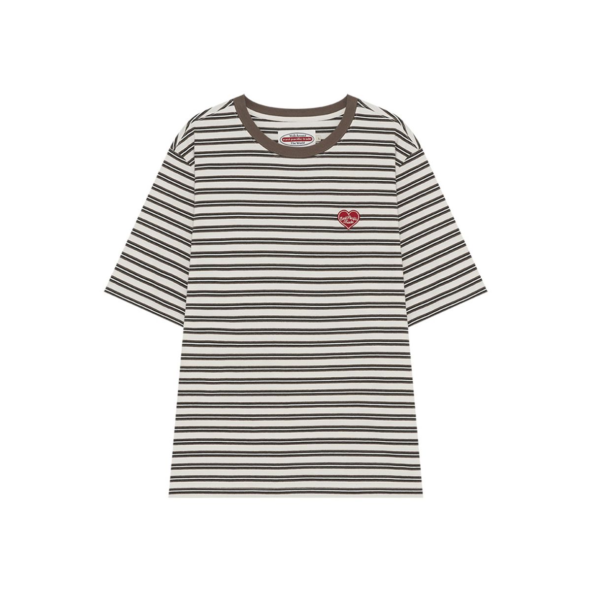 이피티(EPT) HEART LOGO STRIPED T-SHIRT_IVORY