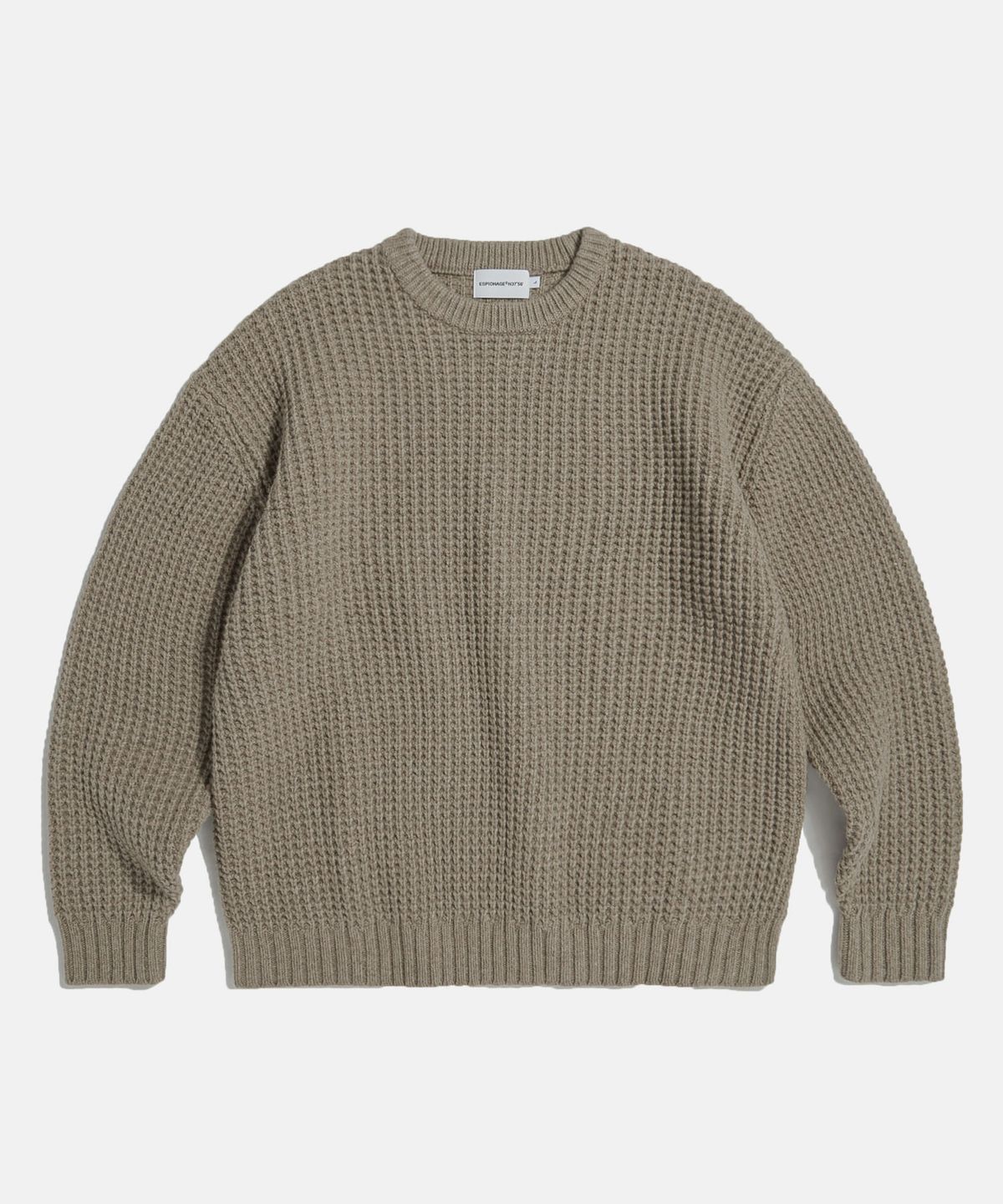 에스피오나지(ESPIONAGE) Heavyweight Waffle Knit Sweater Dust