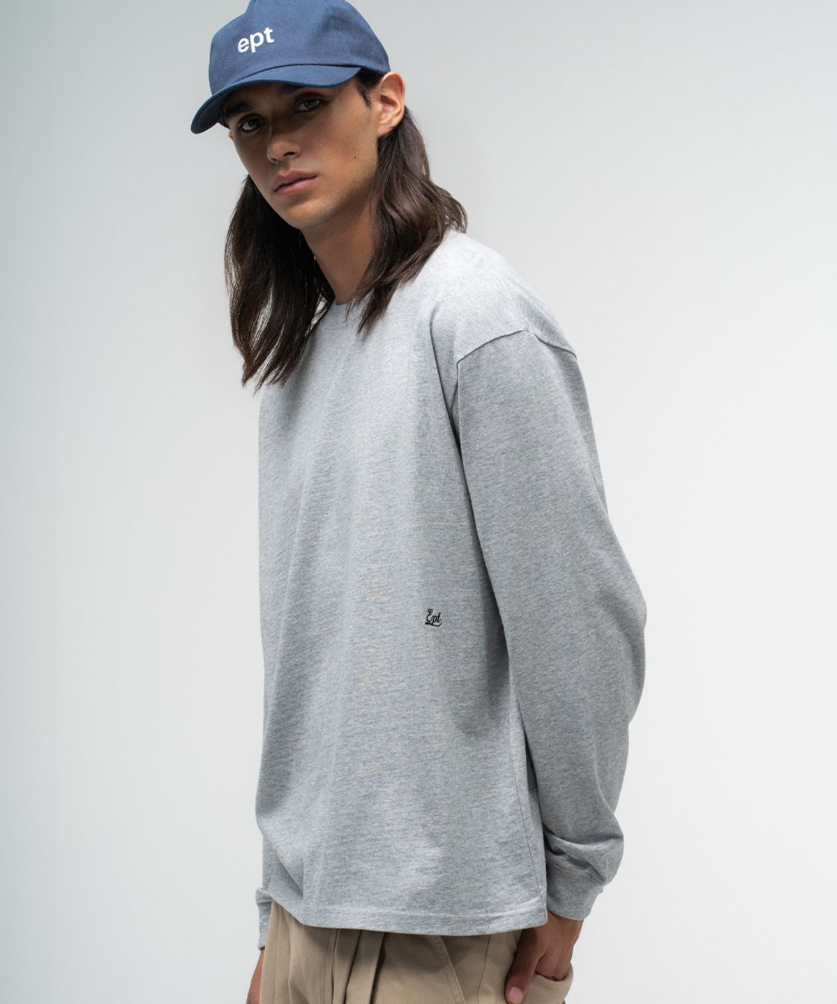이피티(EPT) BASEBALL LOGO LONG SLEEVE_HEATHER GREY