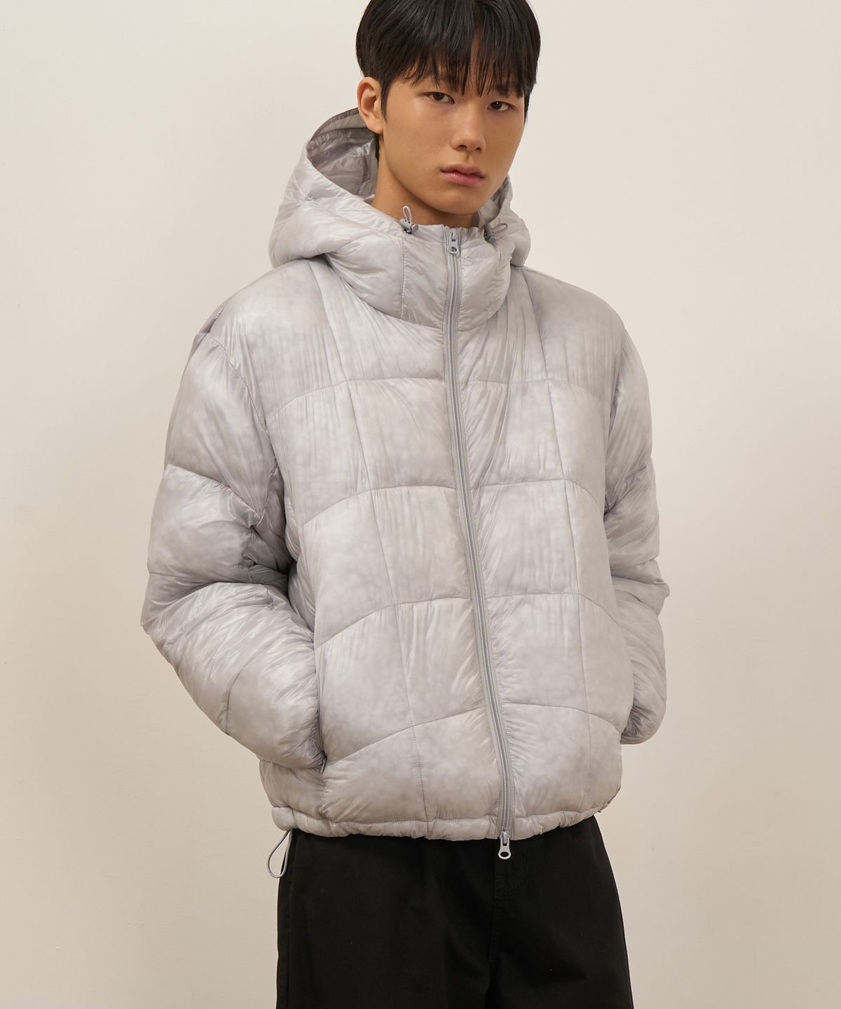 토피(TOFFEE) 시어 패딩 자켓 (LIGHT GREY)