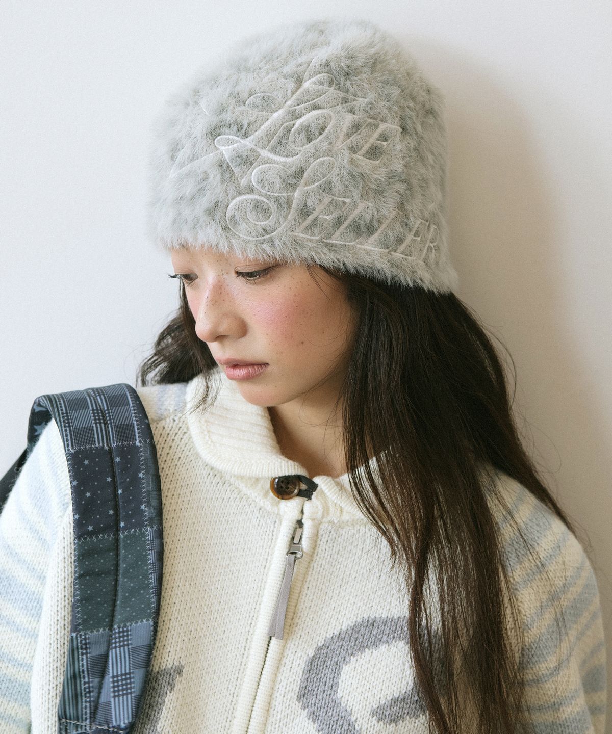 카비시(CAVISH) LOVE SELLER LEOPARD KNIT BEANIE GREY(CV2GFUAB31A)