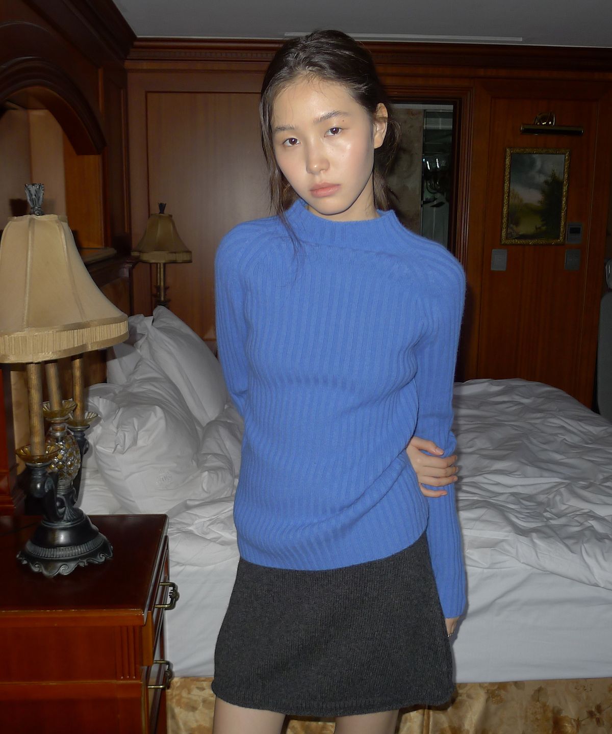 108파운드(108POUND) Lilly Mini Knit Skirt_Charcoal