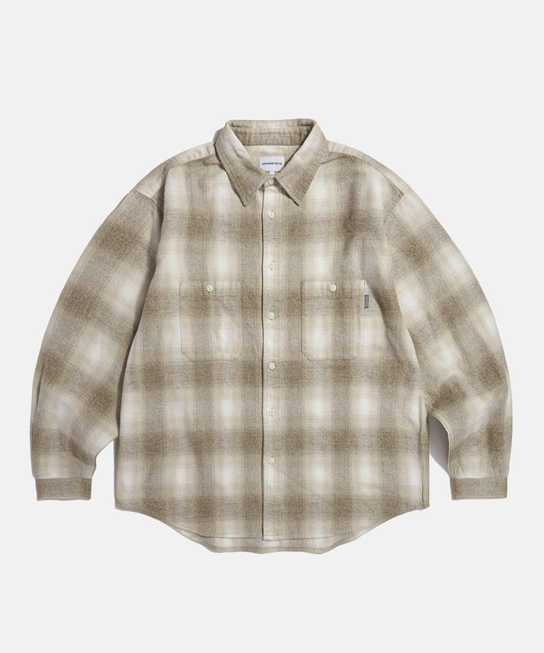 Flannel 2 Pocket Shirt Beige Ombre