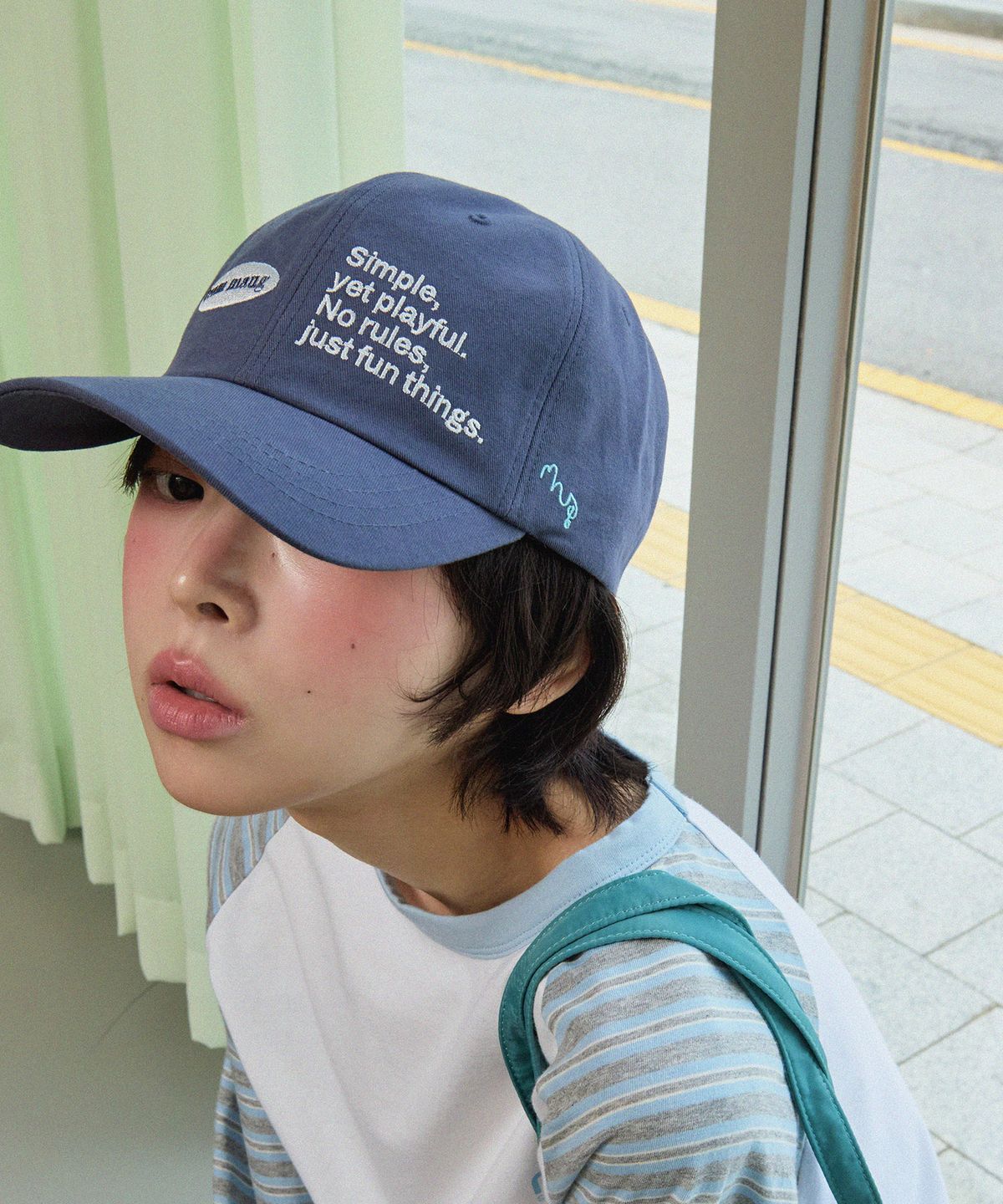 마우그(MAUG) 마우그 팀 자수 로고 볼캡 블루