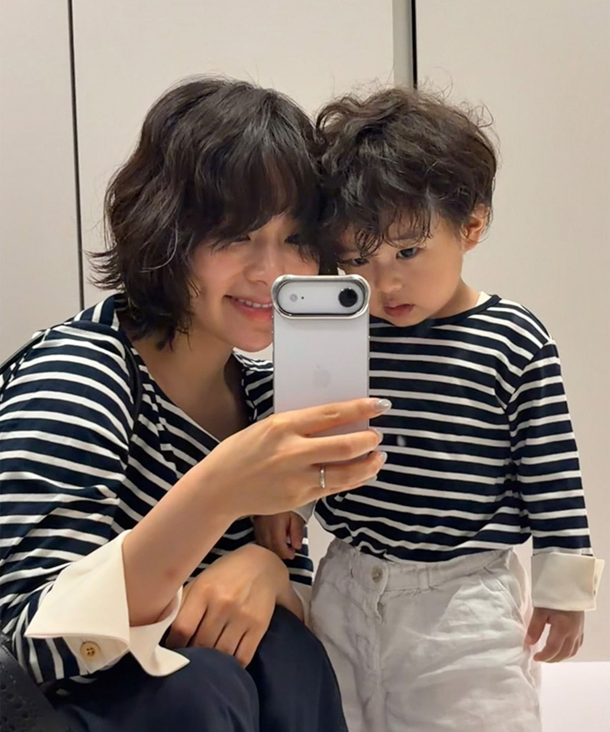 살롱 드 욘(SALON DE YOHN) Stripe Cuffs Tee_ Kids