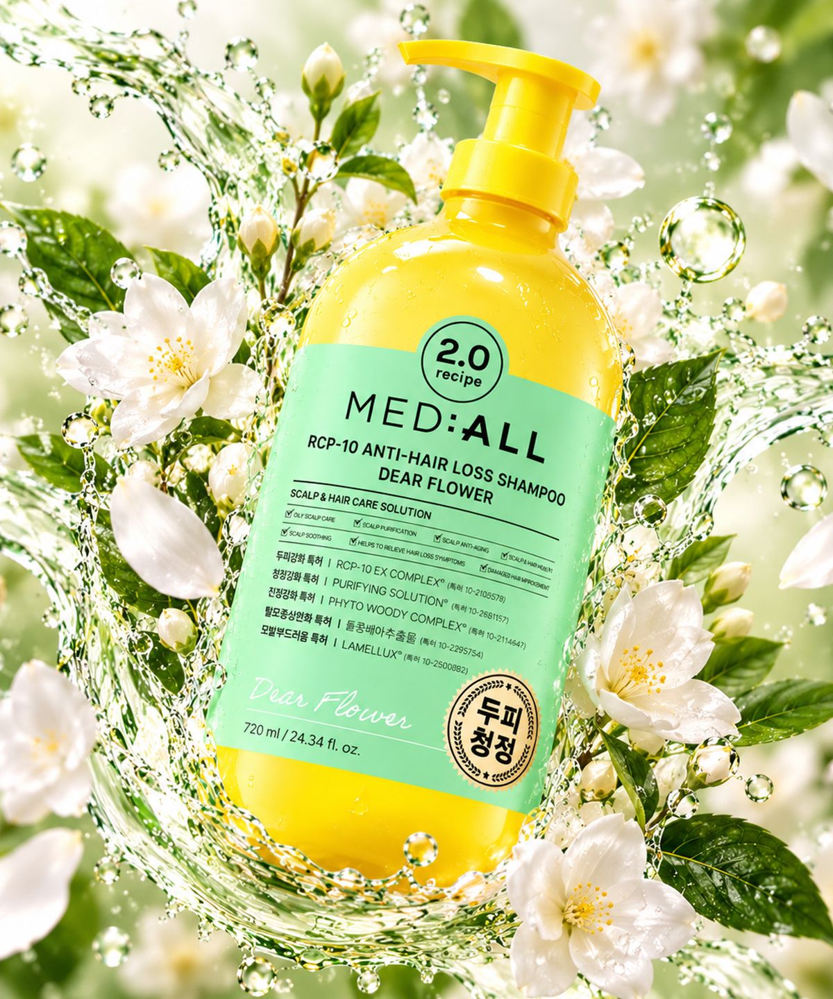 메디올(MEDIALL) RCP-10 안티헤어로스 샴푸 디어플라워향 720ml