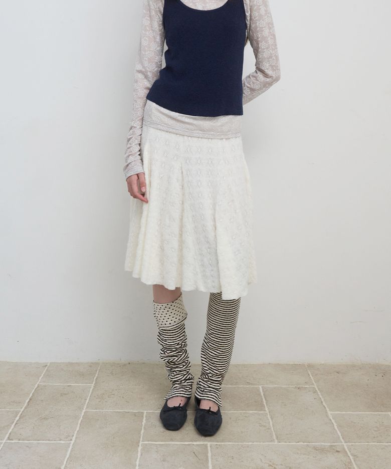 PANEL MERMAID KNIT SKIRT_IVORY