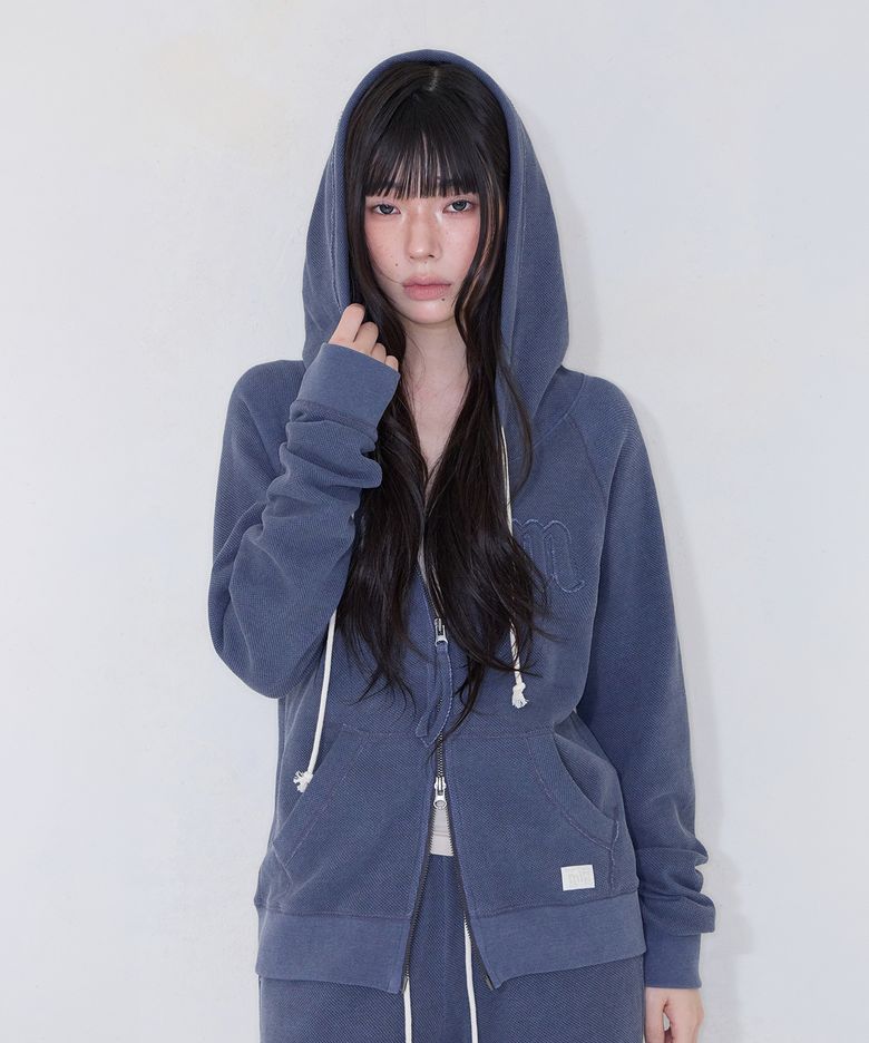 FADED PIGMENT HOOD ZIP-UP VINTAGE NAVY