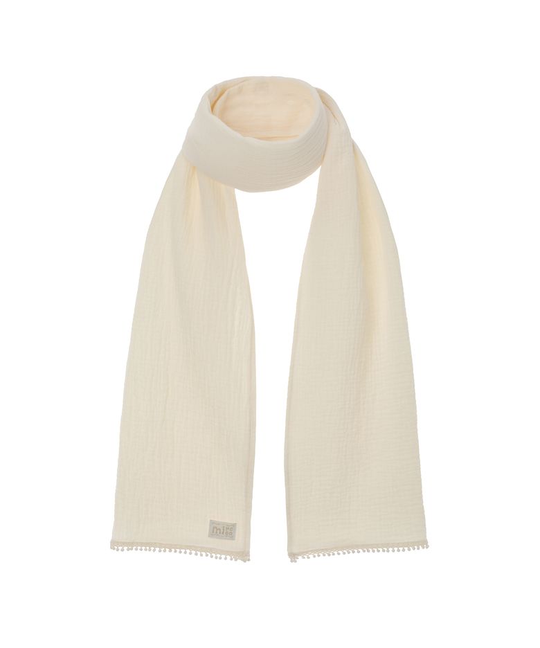 LACE TASSEL SCARF IVORY