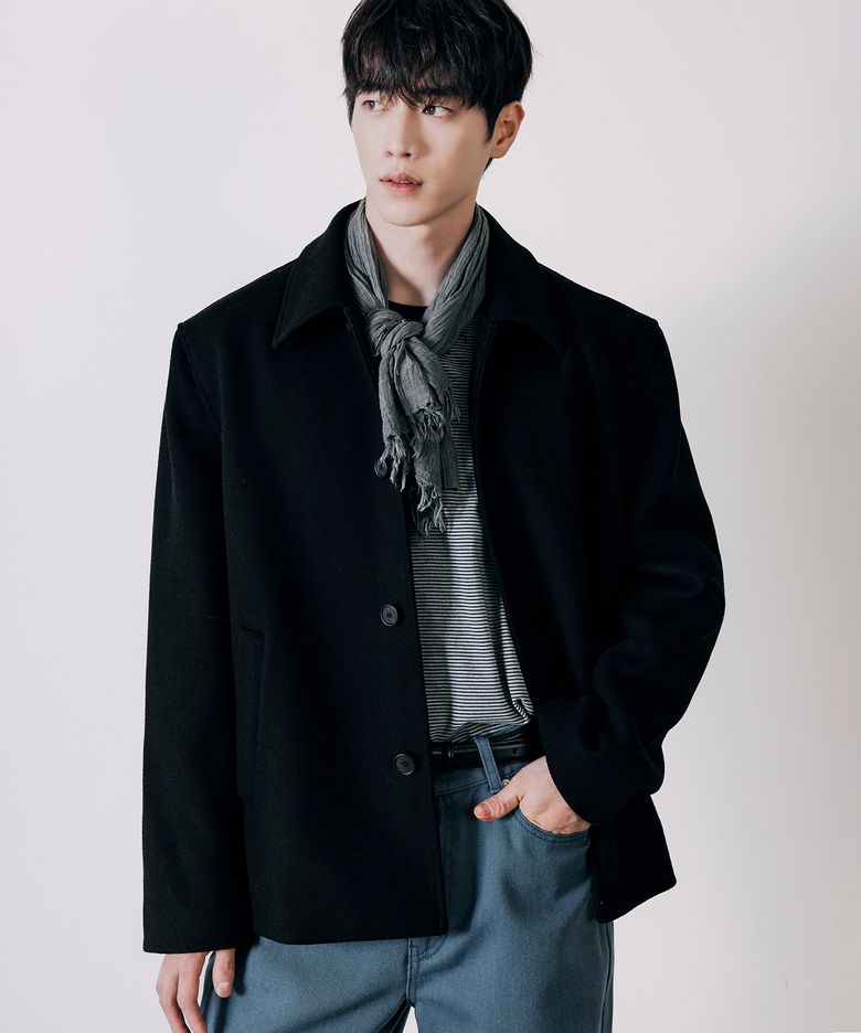 [서강준 PICK] 울 블렌드 쇼트 코트 [BLACK]