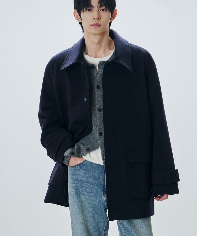 프리미어 퓨어 캐시미어 시티 하프 발마칸 코트 [D.NAVY]