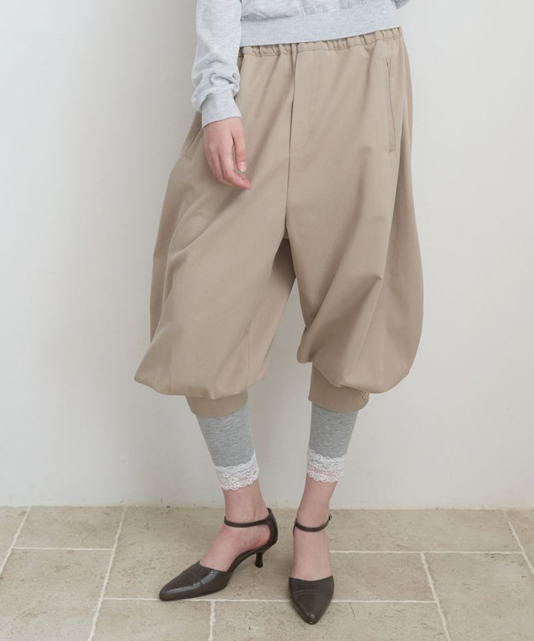 PIN TUCK VOLUME PANTS_BEIGE
