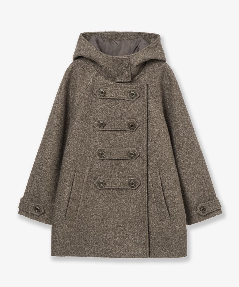 BIG BUTTON HALF COAT [OATMEAL]