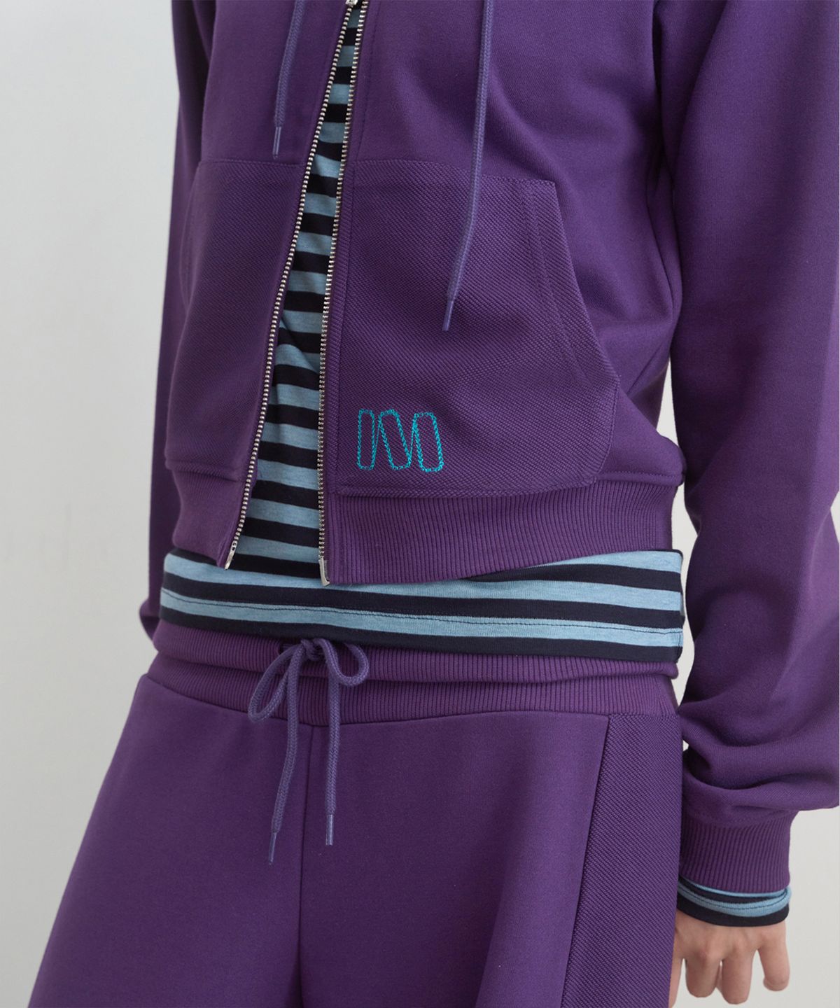 마조네(MA JOURNÉE) M BASIC SLIM ZIP-UP HOODIE_PURPLE