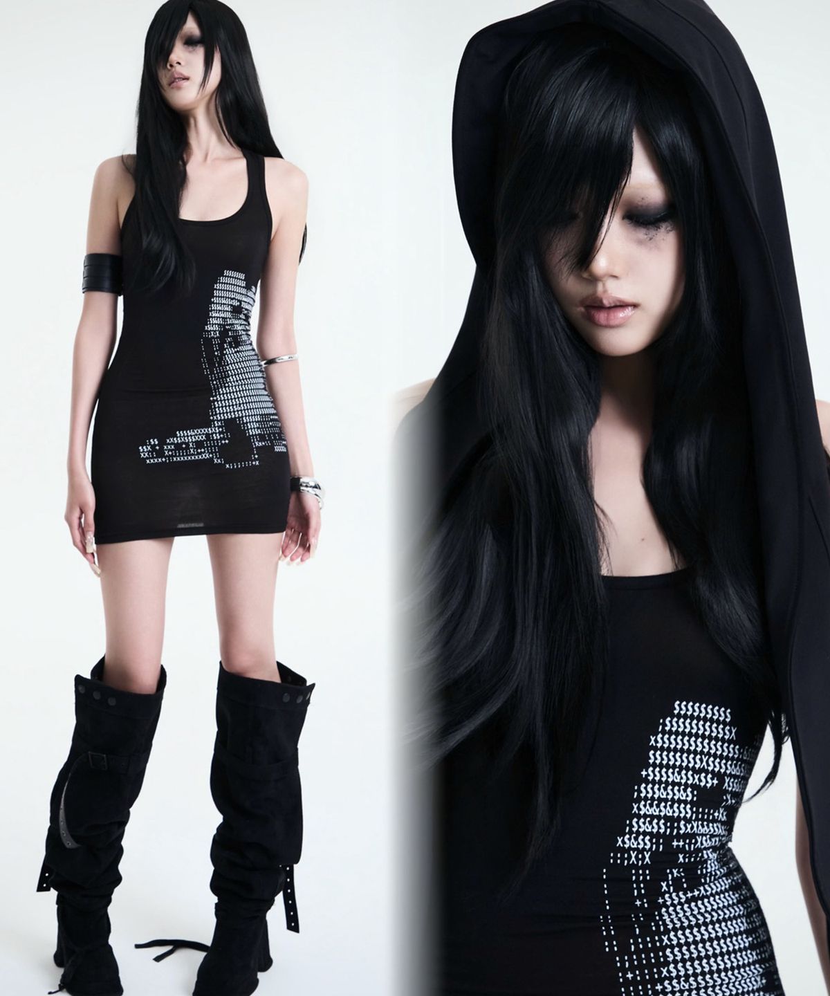 쿄이(KYOIII) GHOST HOOD SCARF(BLACK)