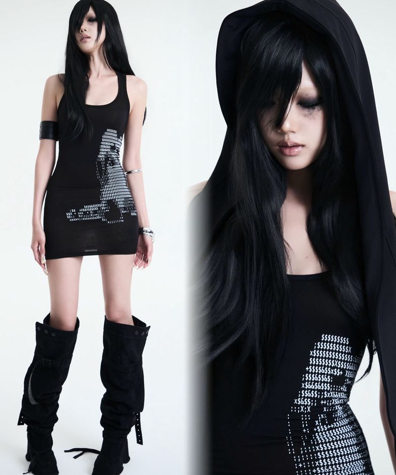 GHOST HOOD SCARF(BLACK)
