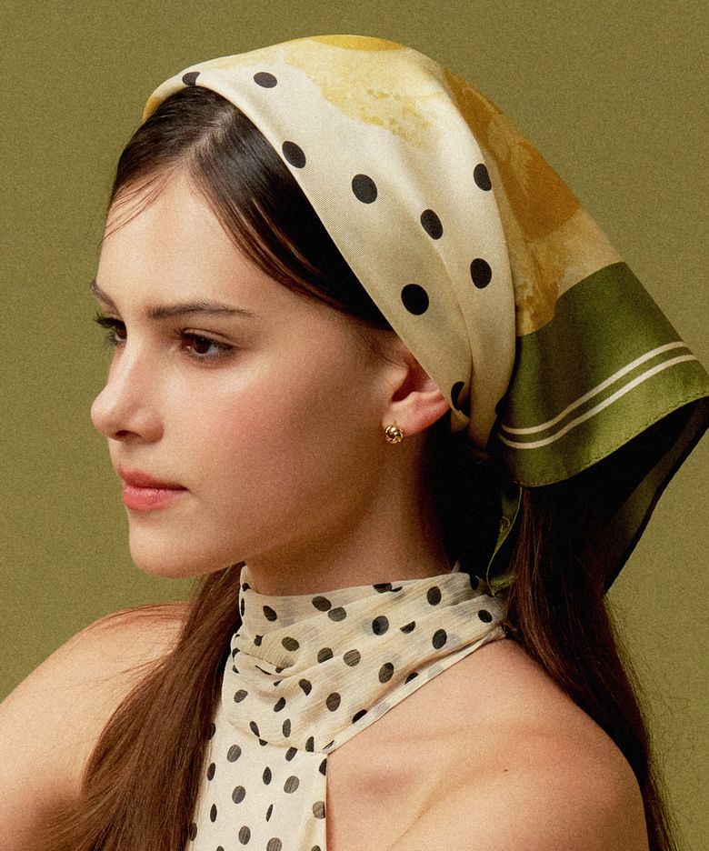 HPP016 Cupid Silk Scarf (green)