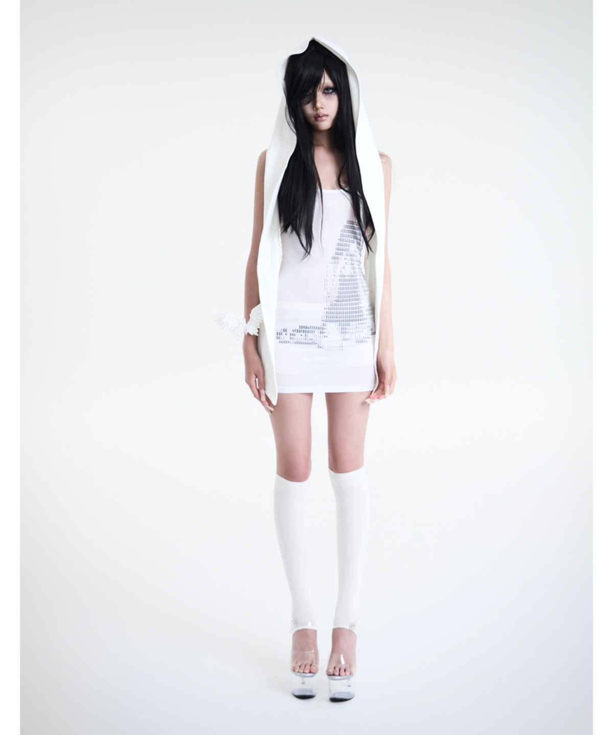 쿄이(KYOIII) GHOST HOOD SCARF(WHITE)