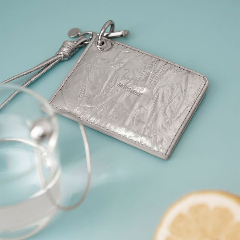 (Z-ETC-2735)ATELIER NAIN GOODS METALLIC WRINKLE CARD WALLET