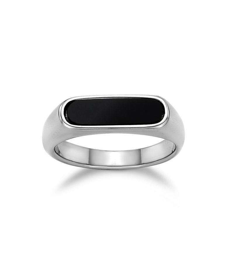 EB008 Signet Black Slim Ring